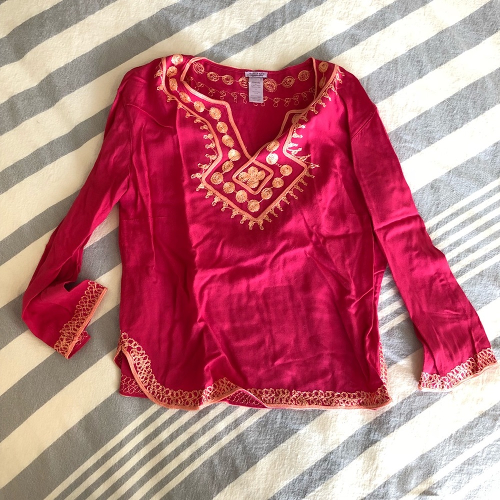 ❌SOLD❌ Calypso Embroidered Cotton Blouse